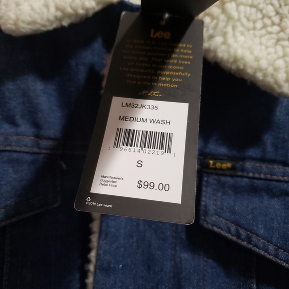 1573- Lee Denim Sherpa Lined Men's Jacket NWT - Picture 4 of 7